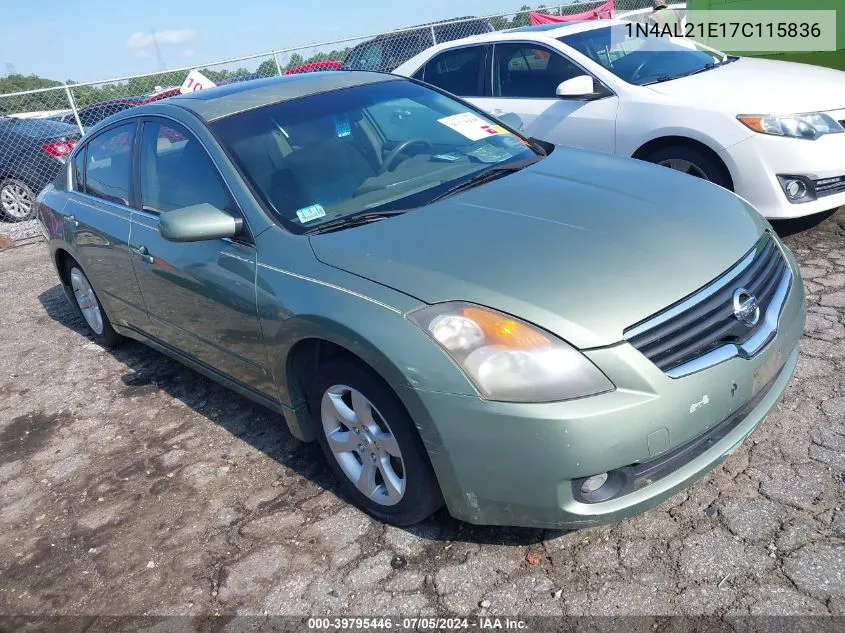 2007 Nissan Altima 2.5 S VIN: 1N4AL21E17C115836 Lot: 39795446