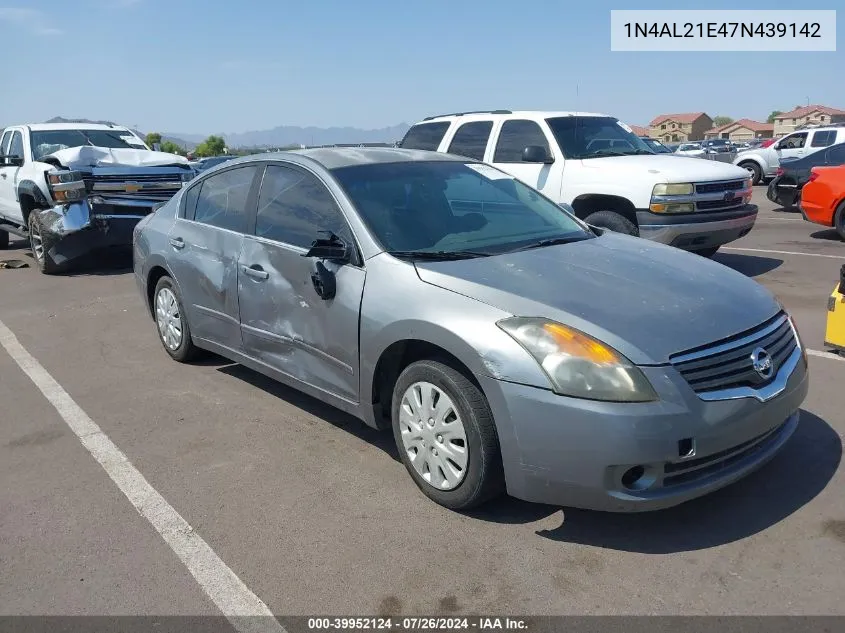 2007 Nissan Altima 2.5 S VIN: 1N4AL21E47N439142 Lot: 39952124