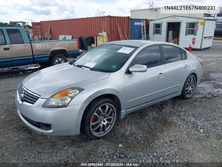 1N4AL21E67N400231 2007 Nissan Altima 2.5 S