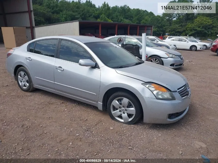 2007 Nissan Altima 2.5 S VIN: 1N4AL21E57N412046 Lot: 40098829