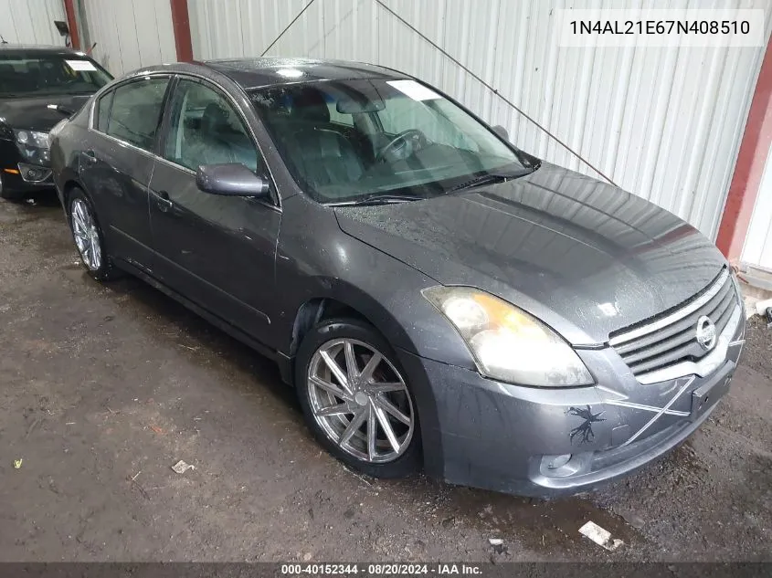 2007 Nissan Altima 2.5 S VIN: 1N4AL21E67N408510 Lot: 40152344