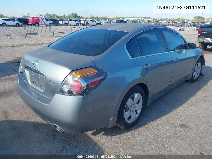 2007 Nissan Altima 2.5/2.5S VIN: 1N4AL21E37G111621 Lot: 40200316