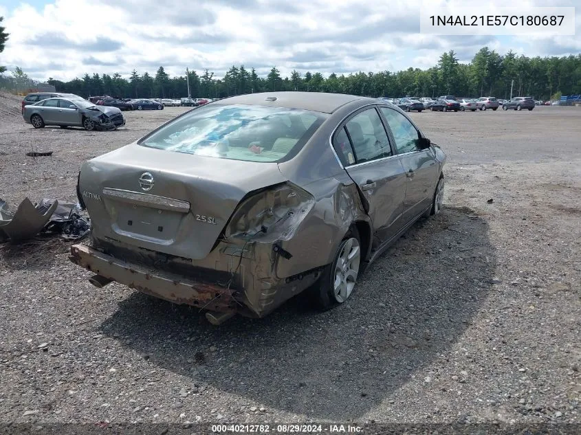 2007 Nissan Altima 2.5 S VIN: 1N4AL21E57C180687 Lot: 40212782