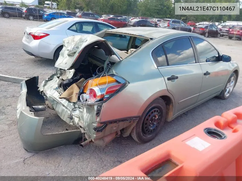 2007 Nissan Altima 2.5 S VIN: 1N4AL21E47C110467 Lot: 40248419