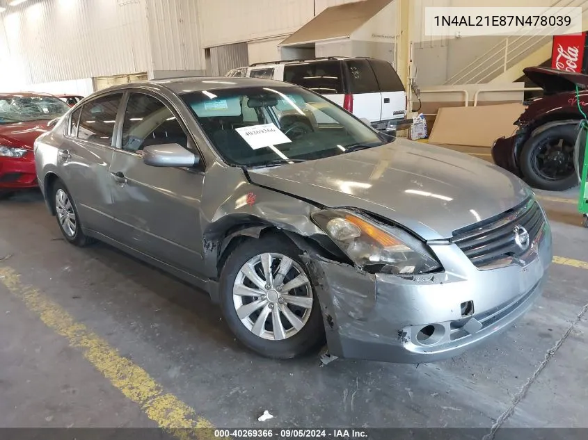 2007 Nissan Altima 2.5/2.5S VIN: 1N4AL21E87N478039 Lot: 40269366