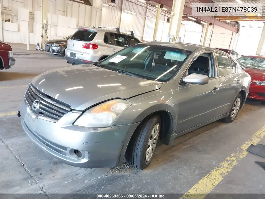 2007 Nissan Altima 2.5/2.5S VIN: 1N4AL21E87N478039 Lot: 40269366