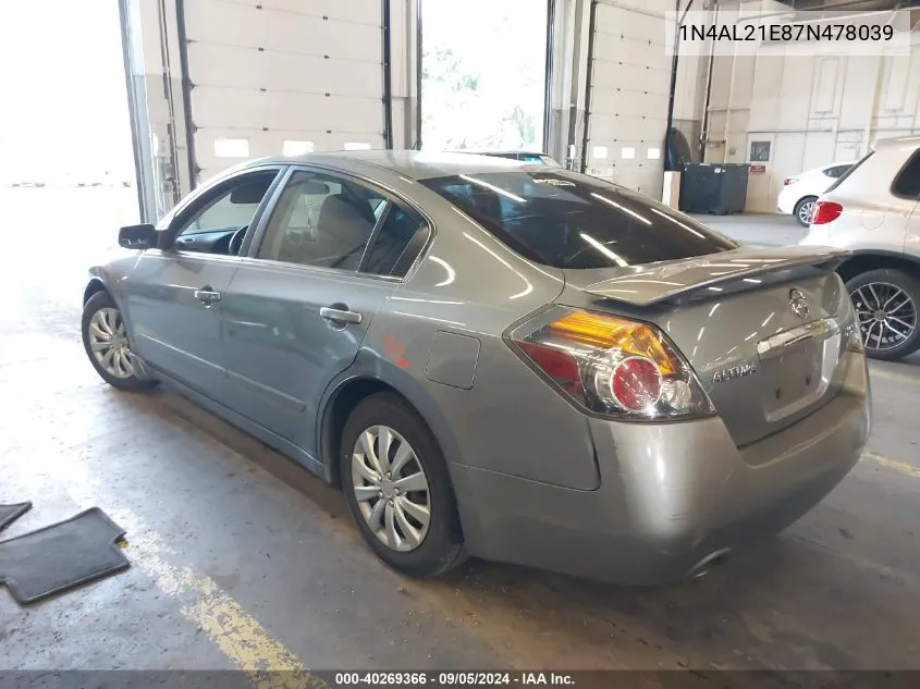 2007 Nissan Altima 2.5/2.5S VIN: 1N4AL21E87N478039 Lot: 40269366