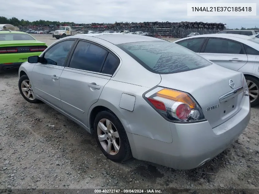 2007 Nissan Altima 2.5 S VIN: 1N4AL21E37C185418 Lot: 40272747