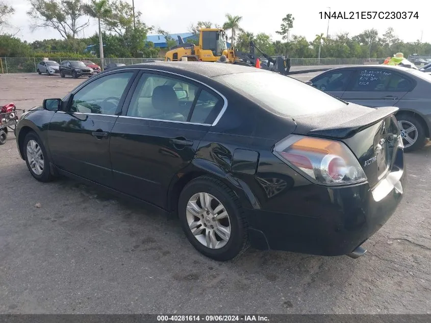 2007 Nissan Altima 2.5/2.5S VIN: 1N4AL21E57C230374 Lot: 40281614