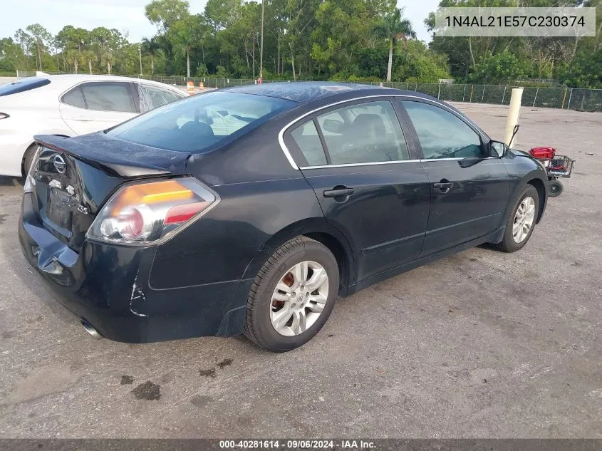 2007 Nissan Altima 2.5/2.5S VIN: 1N4AL21E57C230374 Lot: 40281614