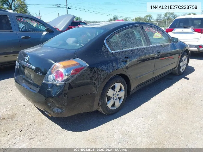 2007 Nissan Altima 2.5/2.5S VIN: 1N4AL21E27C228758 Lot: 40282508