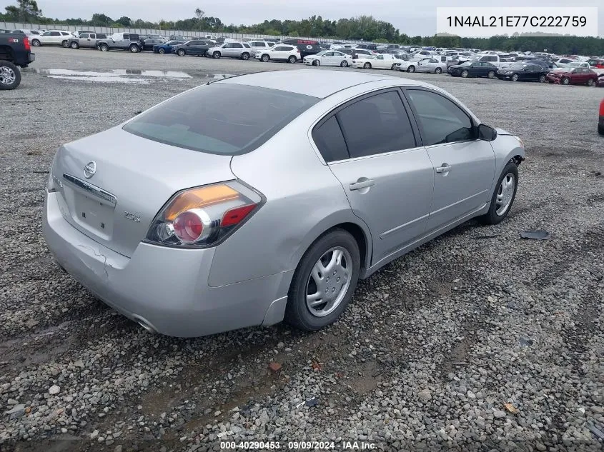 2007 Nissan Altima 2.5 S VIN: 1N4AL21E77C222759 Lot: 40290453