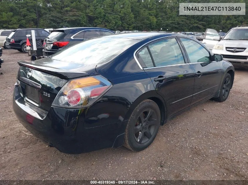 2007 Nissan Altima 2.5 S VIN: 1N4AL21E47C113840 Lot: 40319345