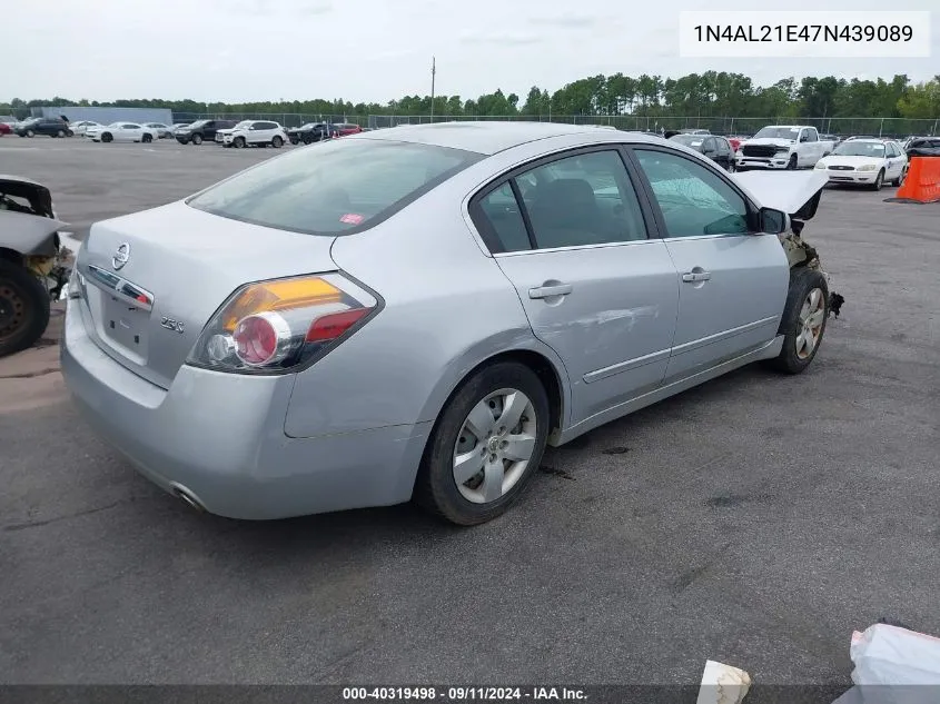 2007 Nissan Altima 2.5 S VIN: 1N4AL21E47N439089 Lot: 40319498