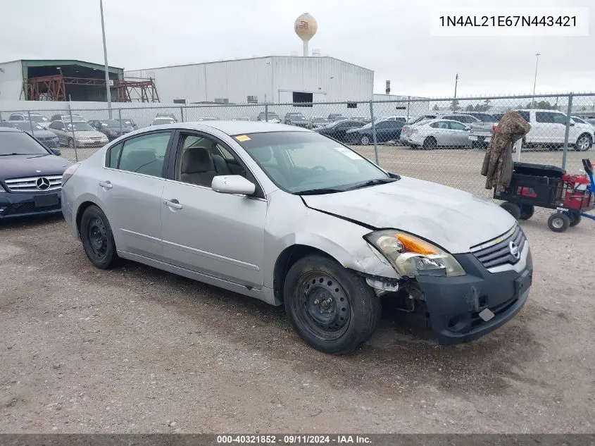 2007 Nissan Altima 2.5/2.5S VIN: 1N4AL21E67N443421 Lot: 40321852