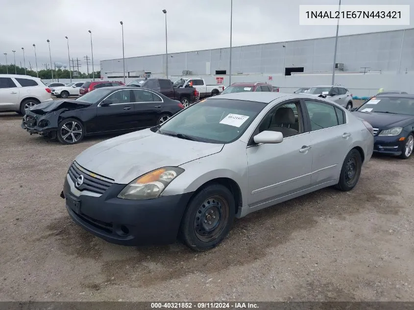 2007 Nissan Altima 2.5/2.5S VIN: 1N4AL21E67N443421 Lot: 40321852