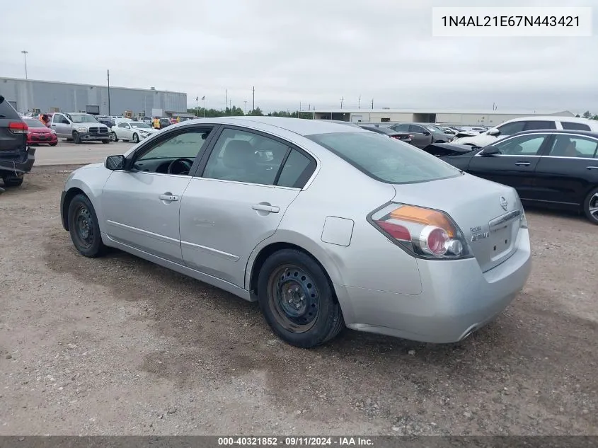 1N4AL21E67N443421 2007 Nissan Altima 2.5/2.5S