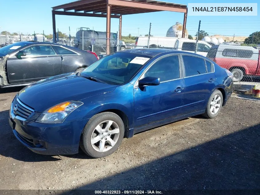 2007 Nissan Altima 2.5 S VIN: 1N4AL21E87N458454 Lot: 40322923