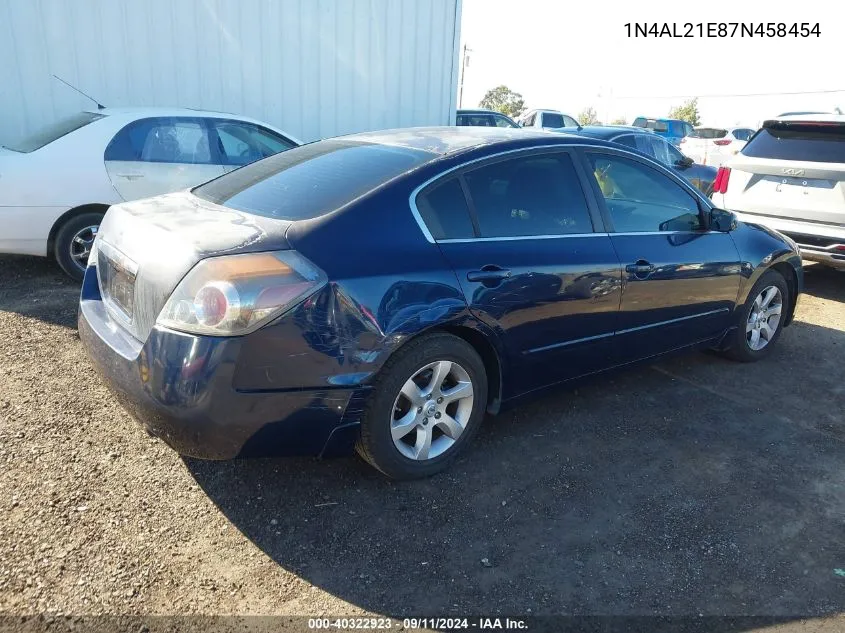 2007 Nissan Altima 2.5 S VIN: 1N4AL21E87N458454 Lot: 40322923