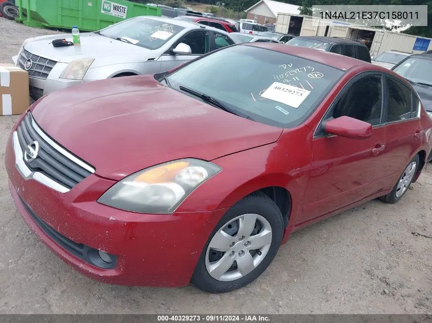 2007 Nissan Altima 2.5 S VIN: 1N4AL21E37C158011 Lot: 40329273