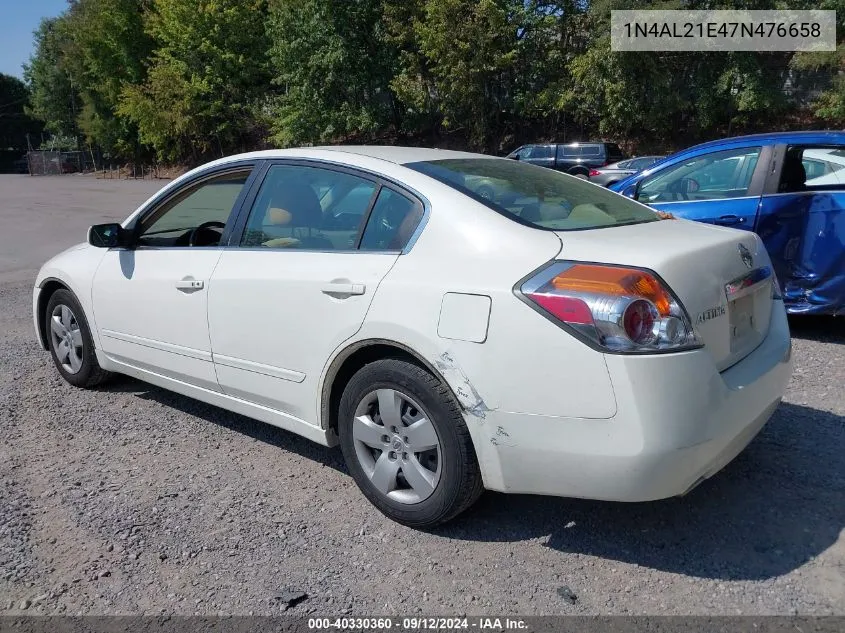 2007 Nissan Altima 2.5 S VIN: 1N4AL21E47N476658 Lot: 40330360