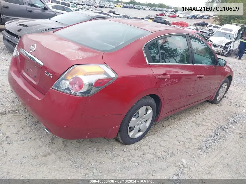 2007 Nissan Altima 2.5/2.5S VIN: 1N4AL21E07C210629 Lot: 40333436