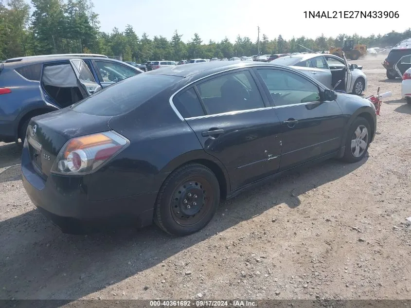 2007 Nissan Altima 2.5 S VIN: 1N4AL21E27N433906 Lot: 40361692