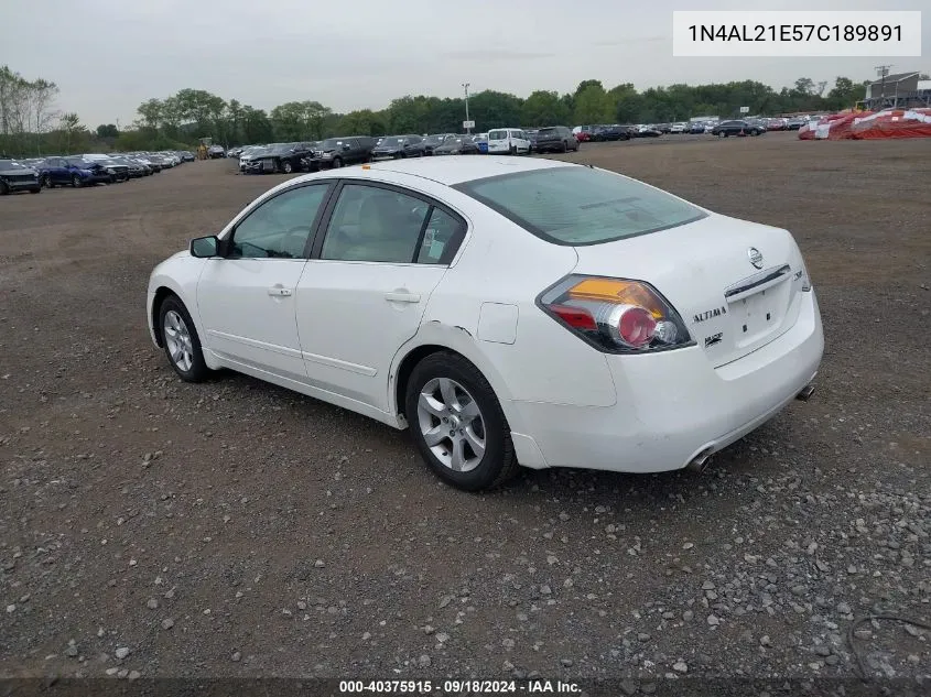 2007 Nissan Altima 2.5 S VIN: 1N4AL21E57C189891 Lot: 40375915