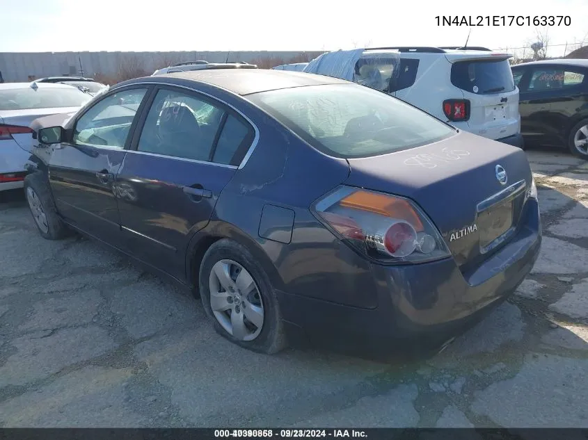 2007 Nissan Altima 2.5 S VIN: 1N4AL21E17C163370 Lot: 40390858