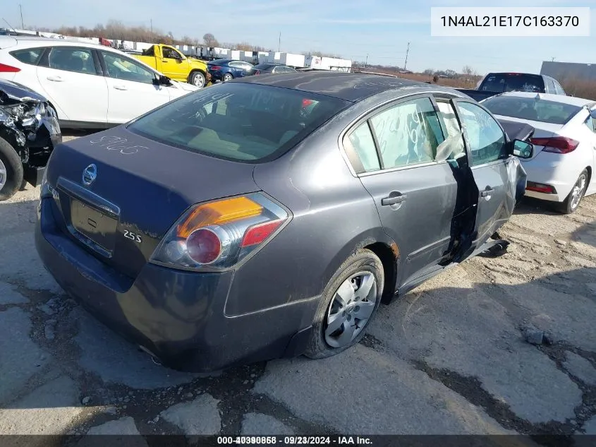 2007 Nissan Altima 2.5 S VIN: 1N4AL21E17C163370 Lot: 40390858