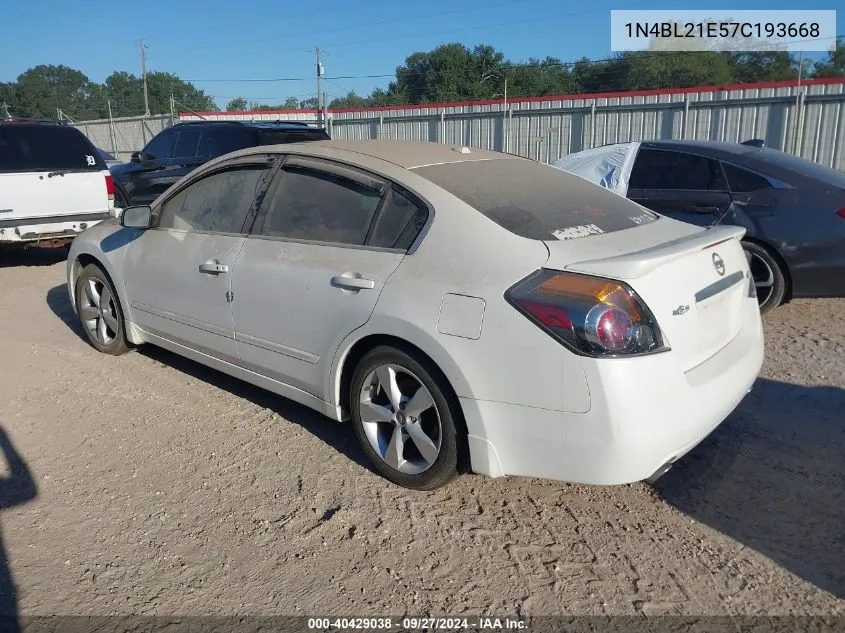 2007 Nissan Altima 3.5 Se VIN: 1N4BL21E57C193668 Lot: 40429038