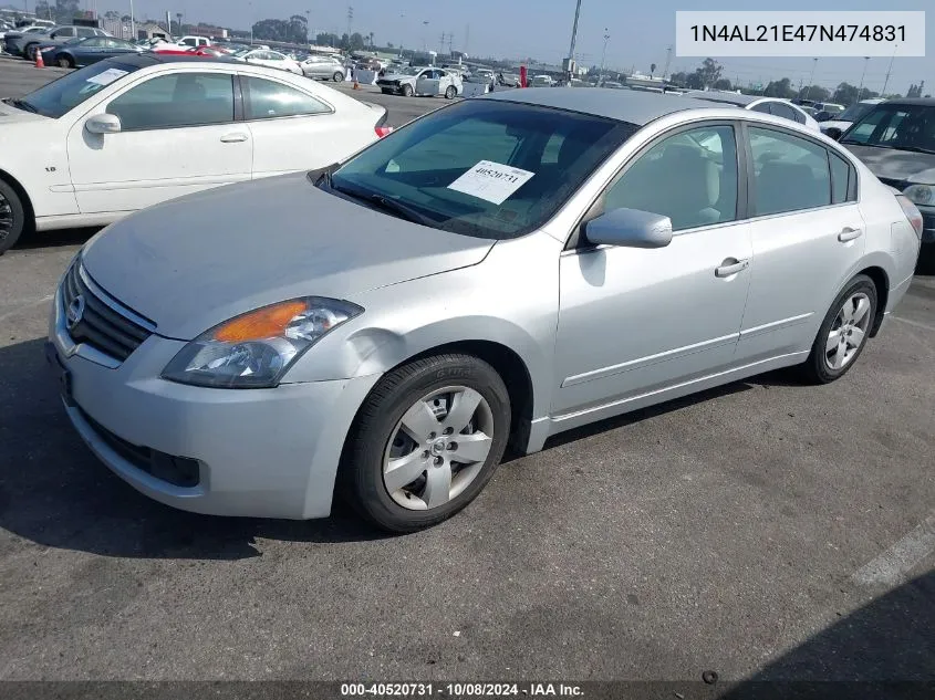 2007 Nissan Altima 2.5 S VIN: 1N4AL21E47N474831 Lot: 40520731