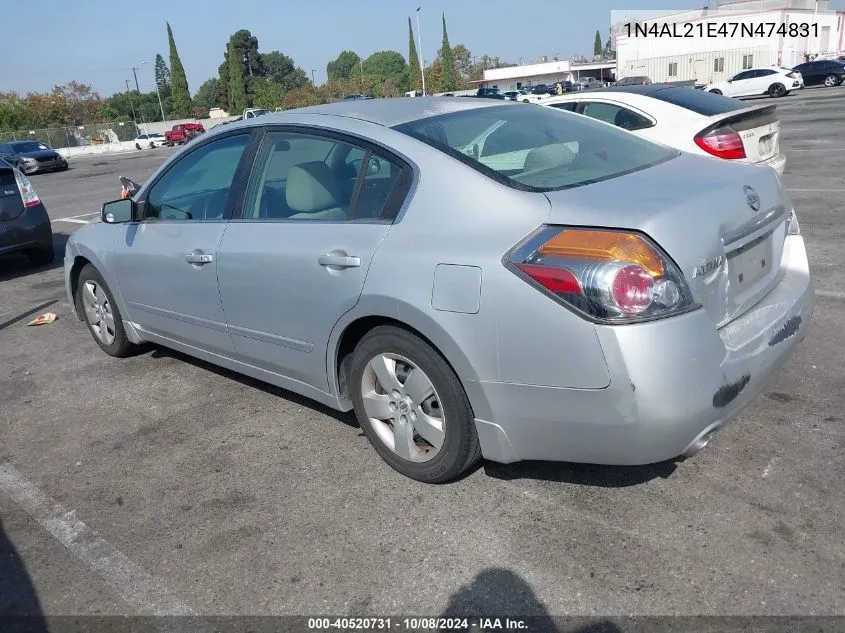 2007 Nissan Altima 2.5 S VIN: 1N4AL21E47N474831 Lot: 40520731