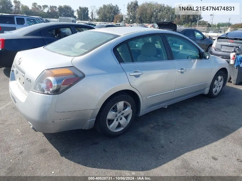 2007 Nissan Altima 2.5 S VIN: 1N4AL21E47N474831 Lot: 40520731