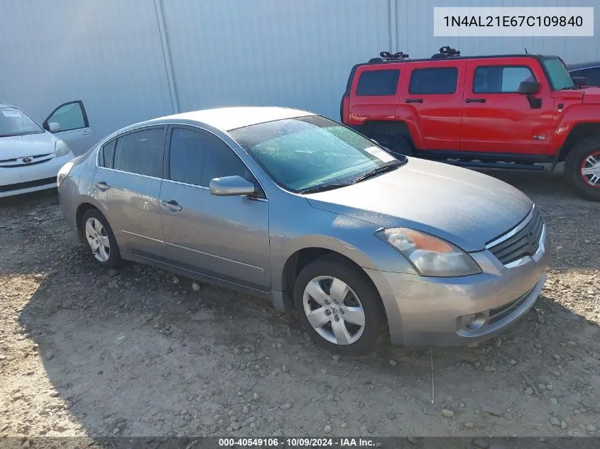 2007 Nissan Altima 2.5 S VIN: 1N4AL21E67C109840 Lot: 40549106