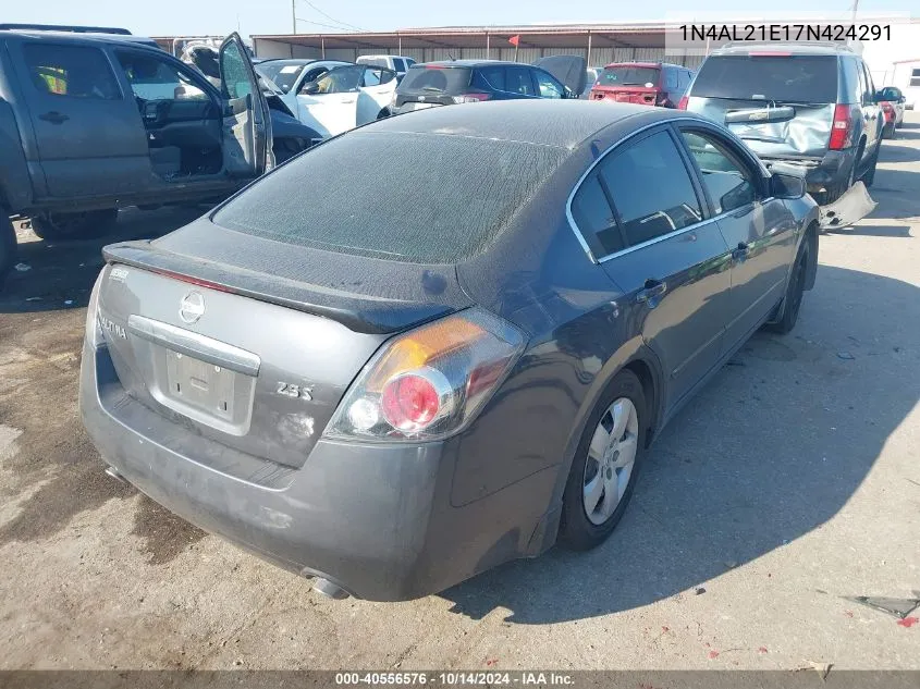 2007 Nissan Altima 2.5/2.5S VIN: 1N4AL21E17N424291 Lot: 40556576