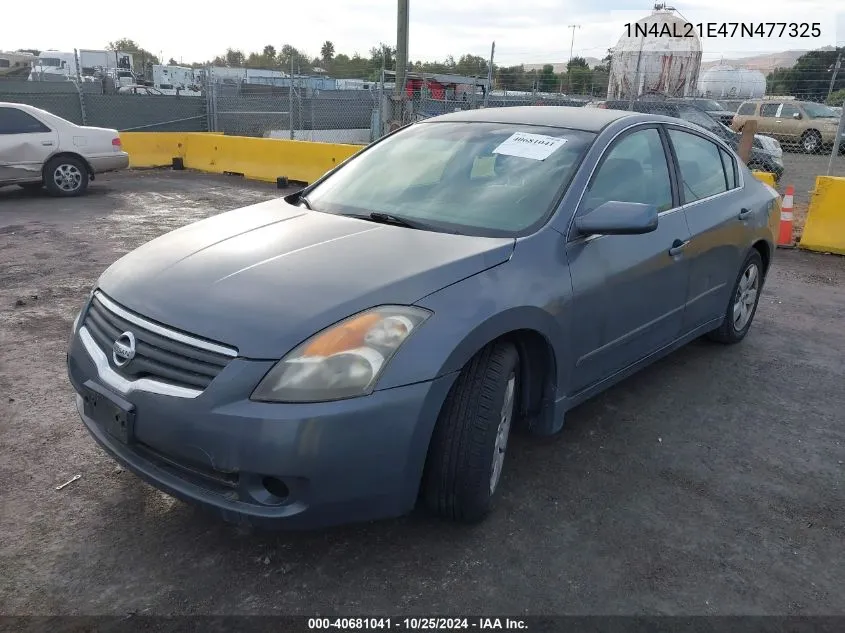 2007 Nissan Altima 2.5 S VIN: 1N4AL21E47N477325 Lot: 40681041