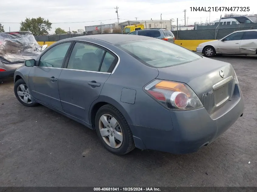 2007 Nissan Altima 2.5 S VIN: 1N4AL21E47N477325 Lot: 40681041