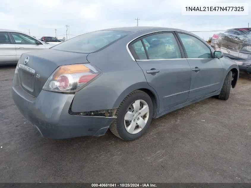 2007 Nissan Altima 2.5 S VIN: 1N4AL21E47N477325 Lot: 40681041