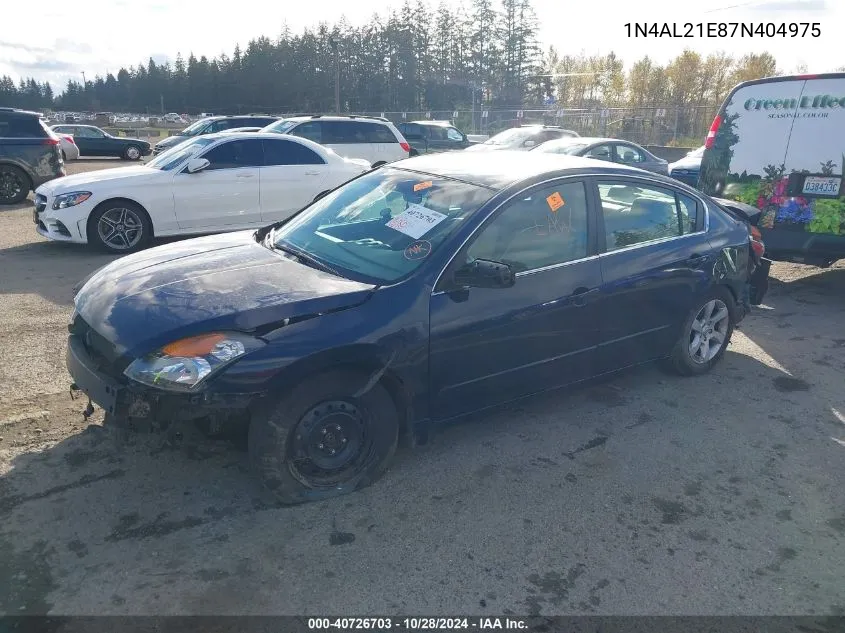 2007 Nissan Altima 2.5 S VIN: 1N4AL21E87N404975 Lot: 40726703