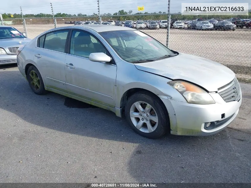 2007 Nissan Altima 2.5 S VIN: 1N4AL21EX7C216633 Lot: 40728651