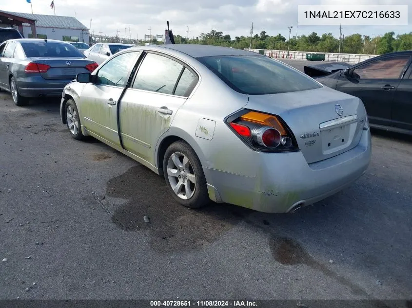 2007 Nissan Altima 2.5 S VIN: 1N4AL21EX7C216633 Lot: 40728651