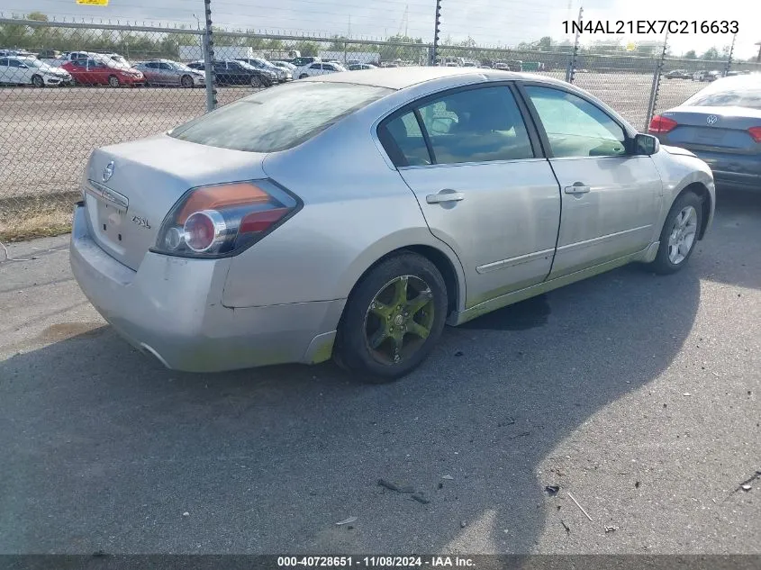 2007 Nissan Altima 2.5 S VIN: 1N4AL21EX7C216633 Lot: 40728651