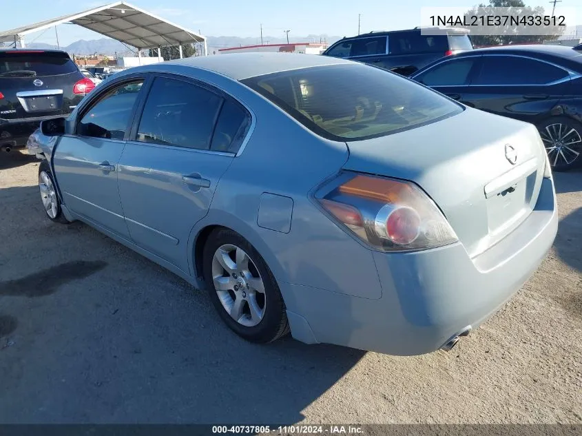 2007 Nissan Altima 2.5 S VIN: 1N4AL21E37N433512 Lot: 40737805