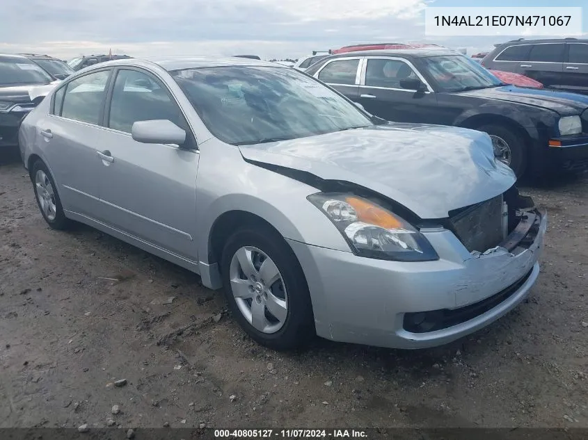 2007 Nissan Altima 2.5 S VIN: 1N4AL21E07N471067 Lot: 40805127