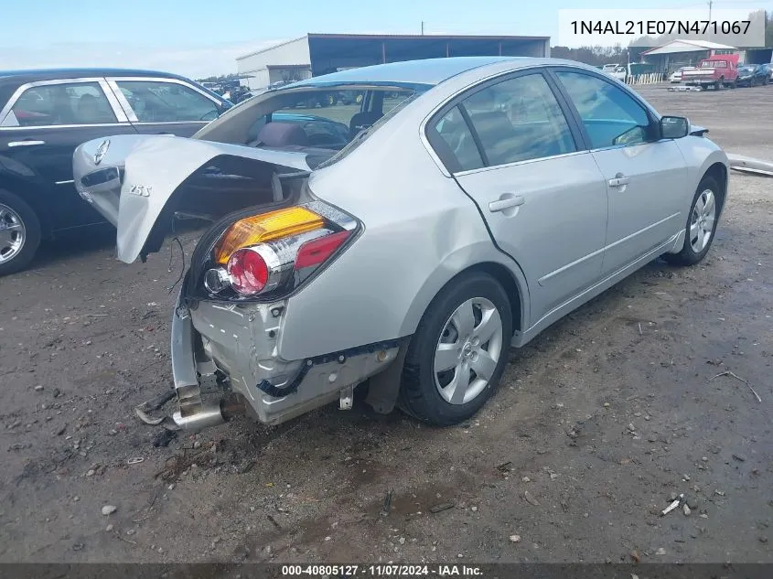 2007 Nissan Altima 2.5 S VIN: 1N4AL21E07N471067 Lot: 40805127