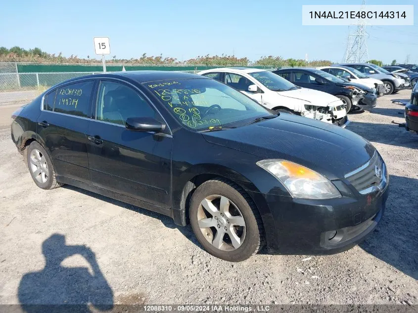 2008 Nissan Altima 2.5 S VIN: 1N4AL21E48C144314 Lot: 12088310