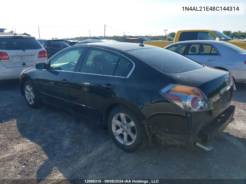 2008 Nissan Altima 2.5 S VIN: 1N4AL21E48C144314 Lot: 12088310