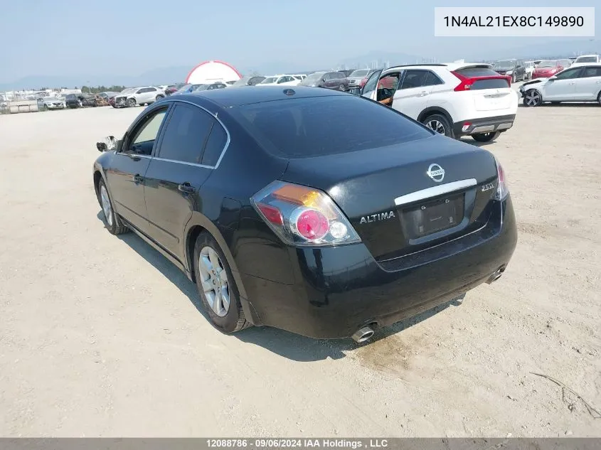 2008 Nissan Altima 2.5/2.5S VIN: 1N4AL21EX8C149890 Lot: 12088786