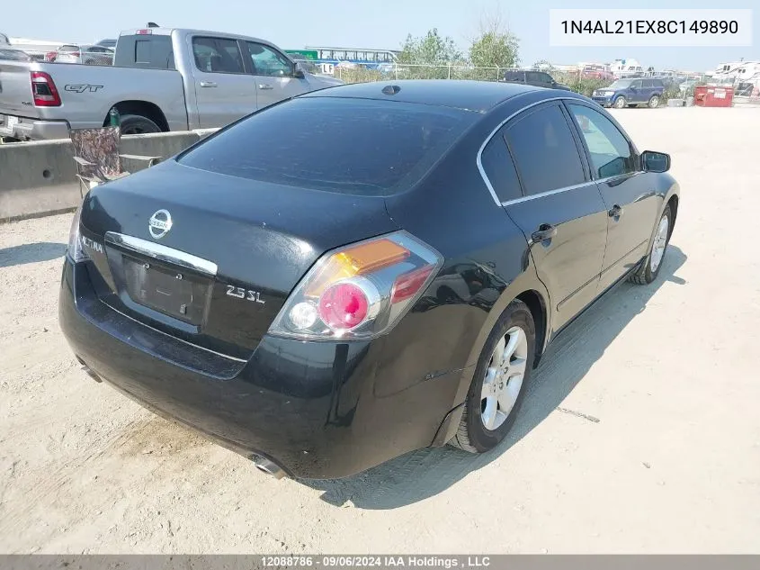 2008 Nissan Altima 2.5/2.5S VIN: 1N4AL21EX8C149890 Lot: 12088786